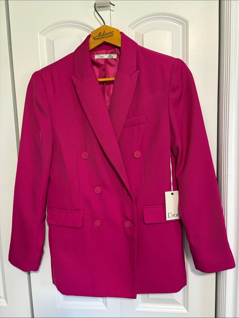 Dex Double-Breasted Hot Pink Blazer